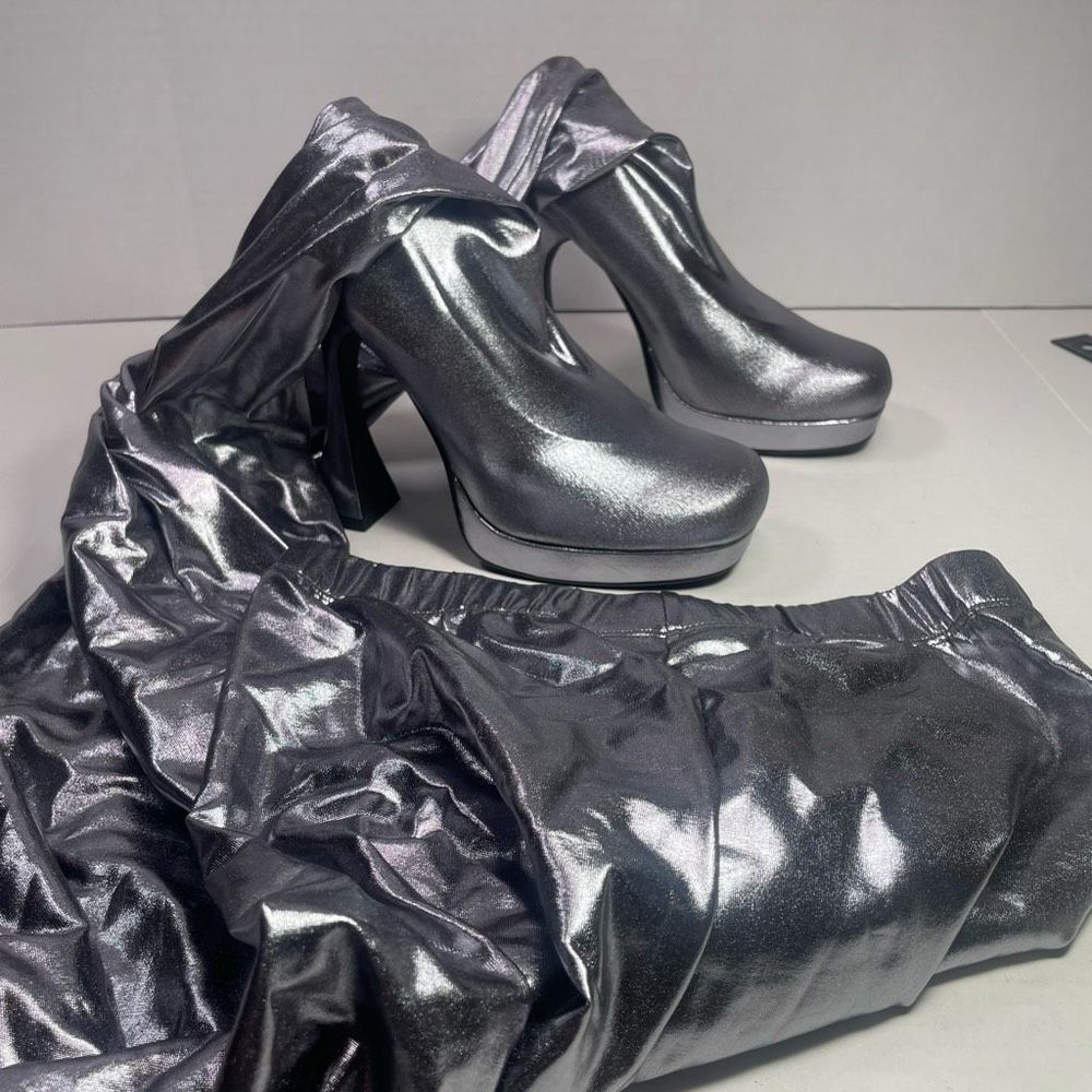 Jeffrey Campbell BNIB Small PANTALONES 6M platform women Silver - Picture 7 of 16